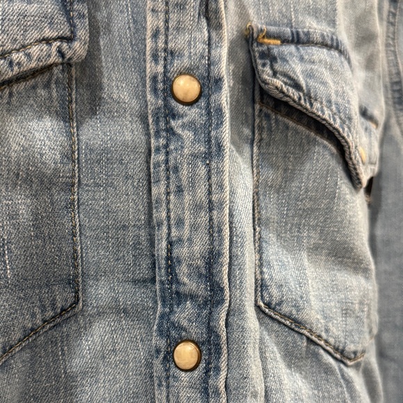 Ag Adriano Goldschmied Light Blue Denim Shirt - Picture 5 of 6